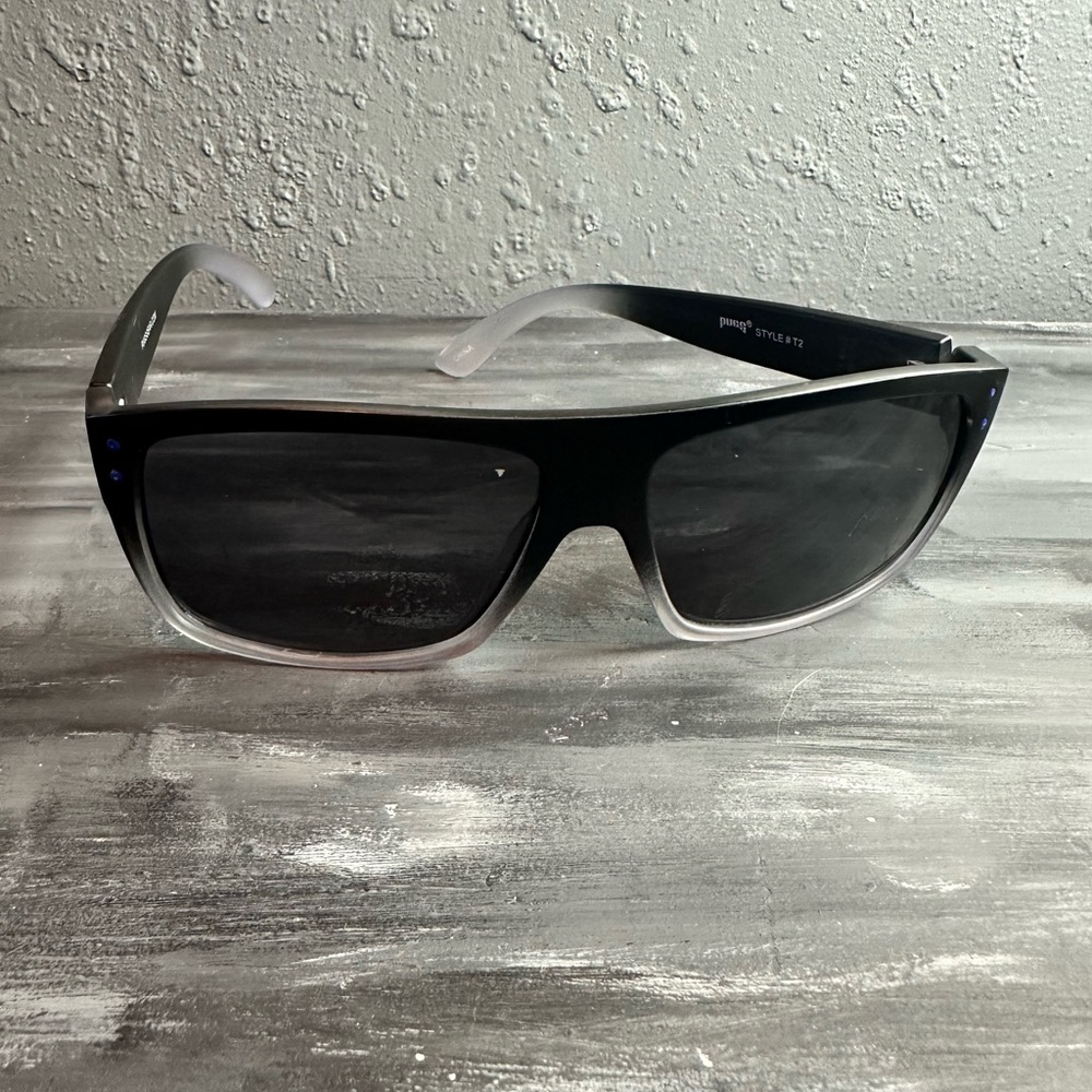 Pugs style T2 sunglasses square black faded to clear polarized - Picture 7 of 7